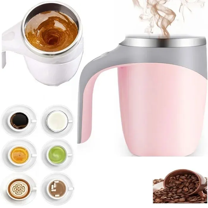 Tasse à café à agitation automatique tasse à café à agitation automatique rechargeable pour le bureau（Rose）. Rose