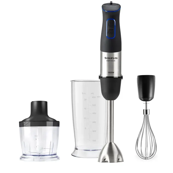 Taurus Mixeur Plongeant 1300W 20 Vitesses + Turbo Lames Inox