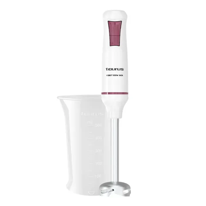 Taurus Robot 1000 Inox Mixeur plongeant 2 vitesses + Turbo Lames inox Anti-éclaboussures Ergonomique Sans BPA