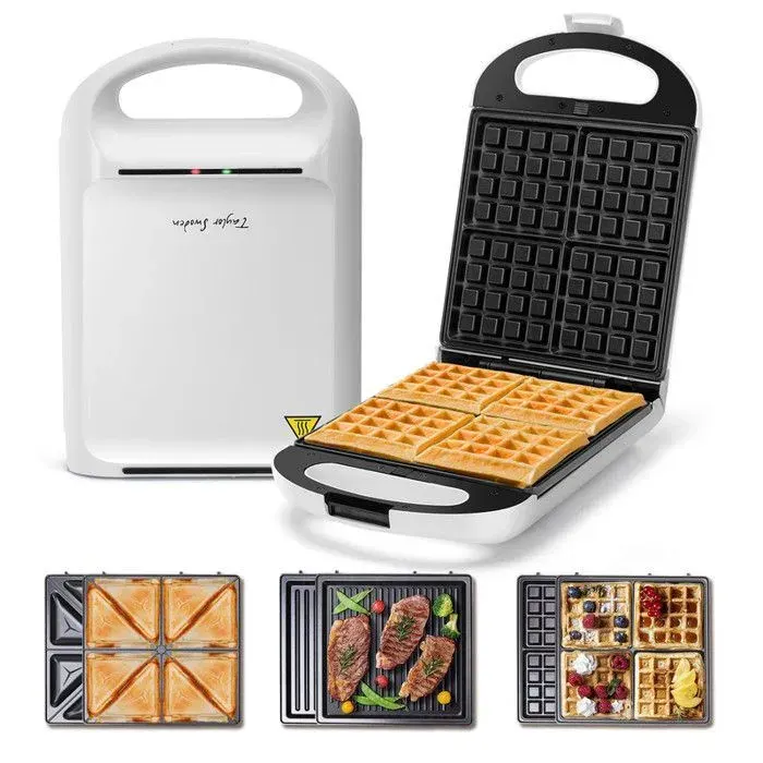 Taylor Swoden 3 en 1 appareil à sandwich gaufrier gril 1200W 4 sandwichs plaques antiadhésives retournement à 180° pour une