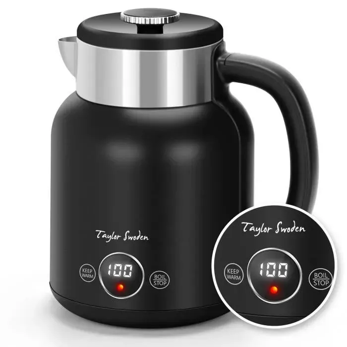 Taylor Swoden Asher - Bouilloire double paroi Cool Touch 1.7L. Température réglable maintien au chaud 1h. 2200W 0% BPA.