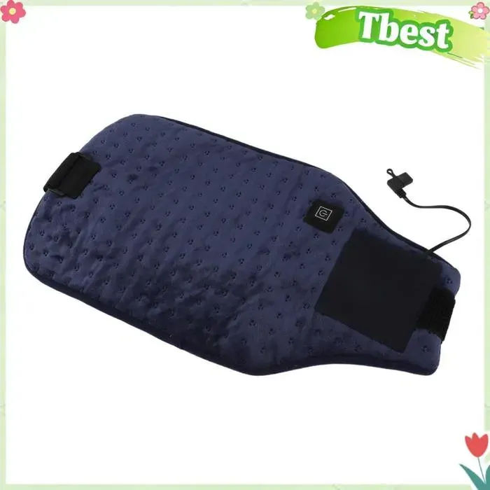 Tbest Ceinture chauffante Enveloppement de taille chauffant alimenté par USB température réglable chauffage deco plaid Marine