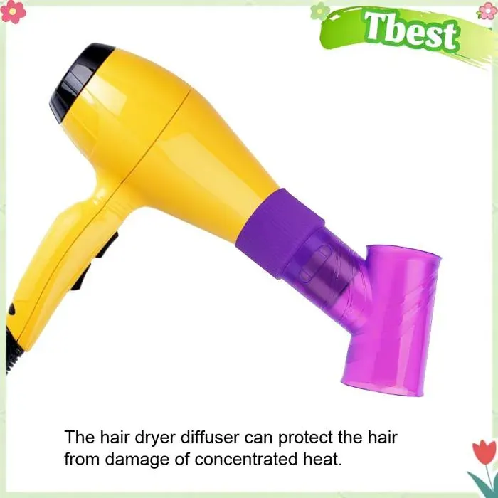 Tbest diffuseur de séchage de cheveux bouclés Diffuseur de sèche-cheveux professionnel sèche-cheveux bouclés parfum violet