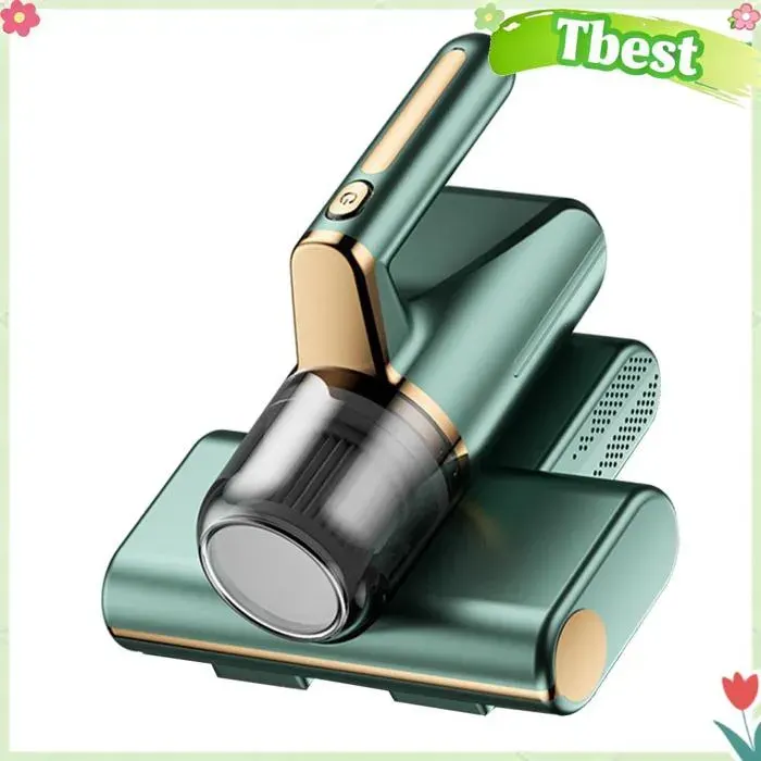 Tbest Dissolvant dacariens à main Aspirateur anti-acariens sans fil aspiration puissante electromenager central Vert