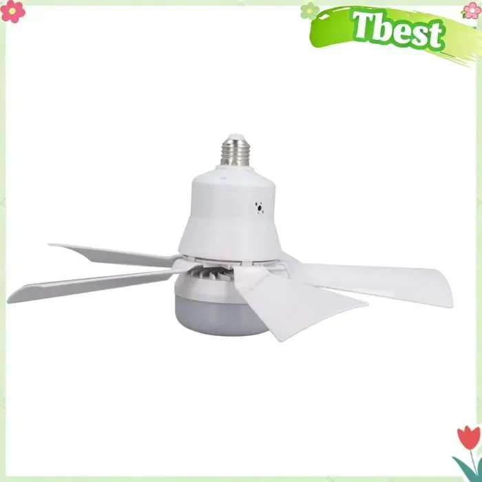 Tbest Lumière de ventilateur de plafond Ventilateurs de plafond à vis de 157 pouces avec télécommande luminaire lustre