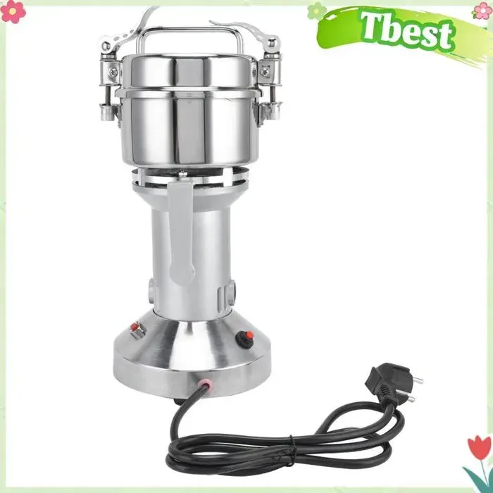 Tbest Moulin à café en acier inoxydable Moulin à café petit broyeur dherbes de grain de café dacier electromenager electrique