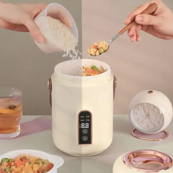 Tbest petit cuiseur à riz Mini cuiseur à riz chauffage efficace isolé Portable multifonction soupe electromenager mijoteur