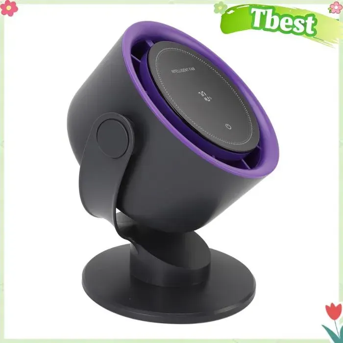 Tbest Ventilateur de bureau à piles Fan de Bureau Portable Silencieux Affichage Numérique Intelligent electromenager ventilateur