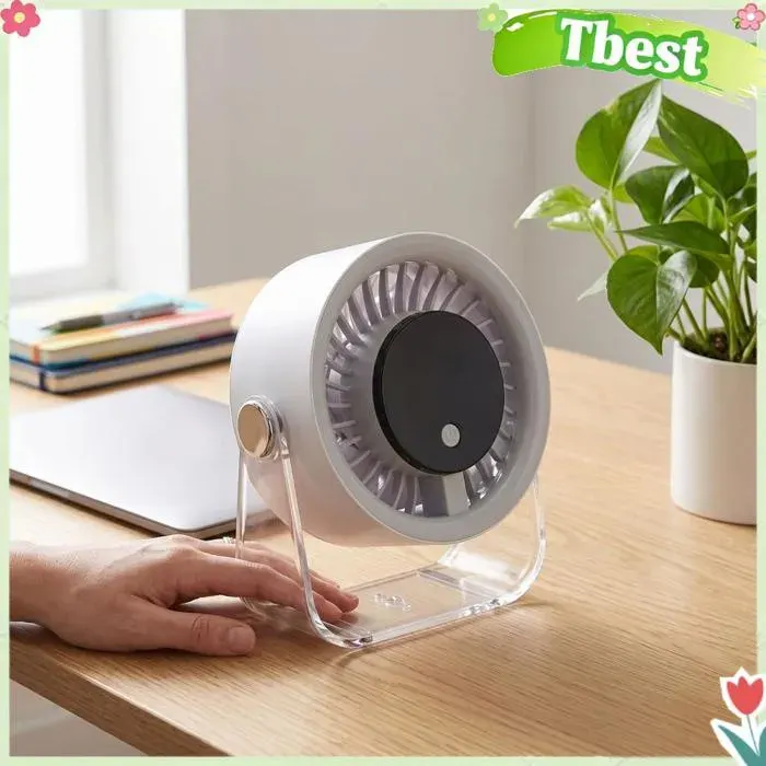Tbest ventilateur de bureau rechargeable Ventilateur de bureau 5W 5 vitesses de vent réglable à electromenager ventilateur