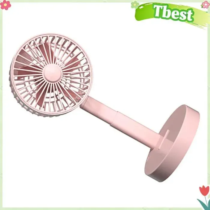 Tbest Ventilateur USB pliable Ventilateur USB télescopique portatif pliant 3 vitesses ventilateur electromenager ventilateur Rose