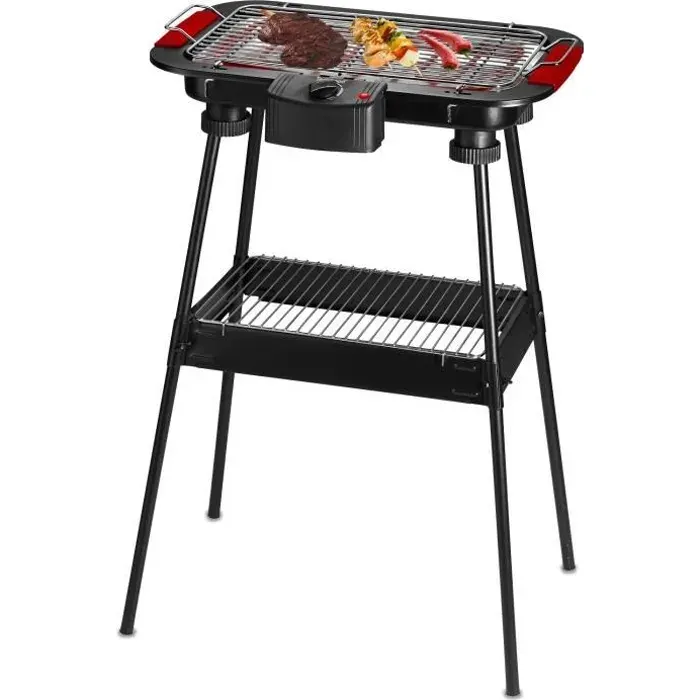 TECHWOOD TBQ-825P Barbecue électrique sur pieds - Noir — coloris Noire