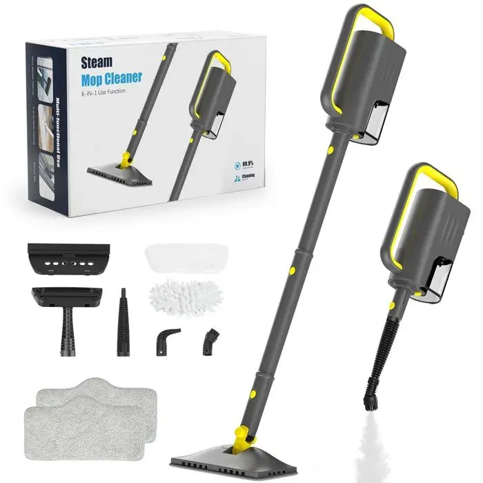 Teendow SC-05 Balai Vapeur 1300W – 30 min réservoir 300ml amovible 2 modes sans produit chimique sols durs & carrelage 7m câble