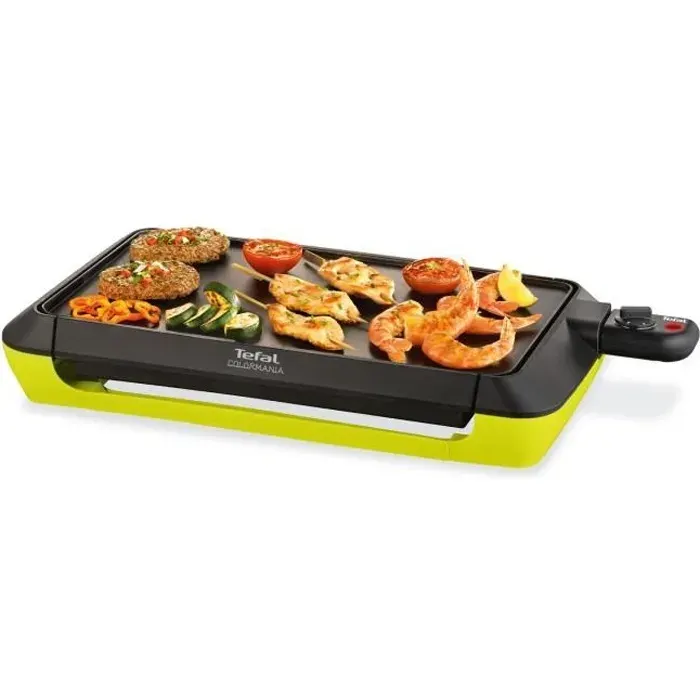 TEFAL CB660301 Colormania Plancha électrique Puissance 2000 W Thermostat réglable Jusqu’à 6 à 8 pers Revêtement antiadhésif