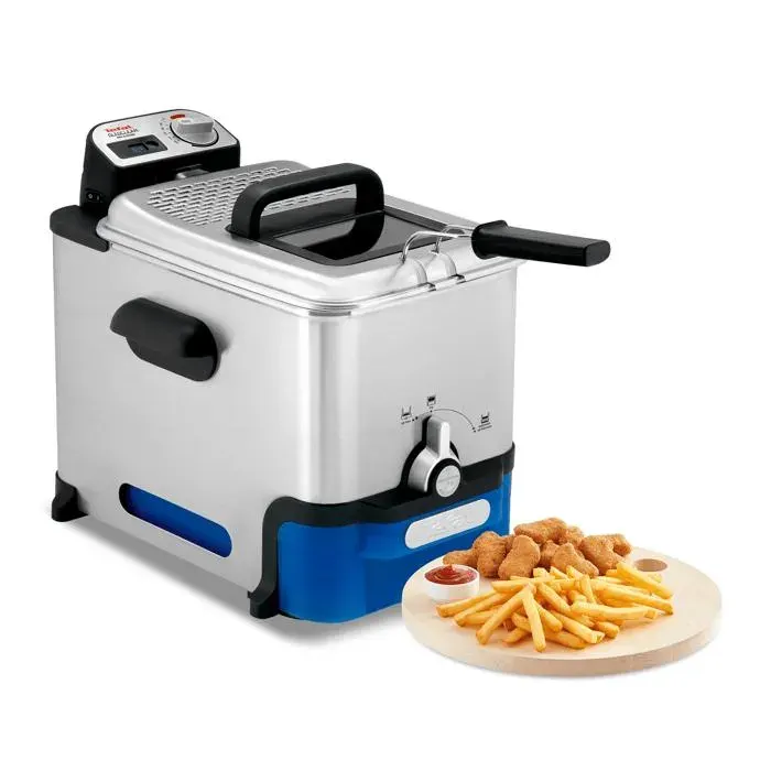 Tefal Friteuse semi-professionnelle Oleoclean 35 L 2300 W Jusquà 6 personnes Filtration auto de lhuile Inox FR804015
