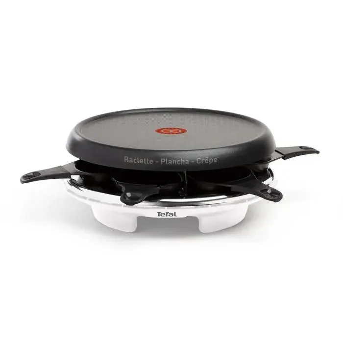 Tefal Raclette Colormania 6 coupelles 3-en-1 raclette plancha crêpier RE151110