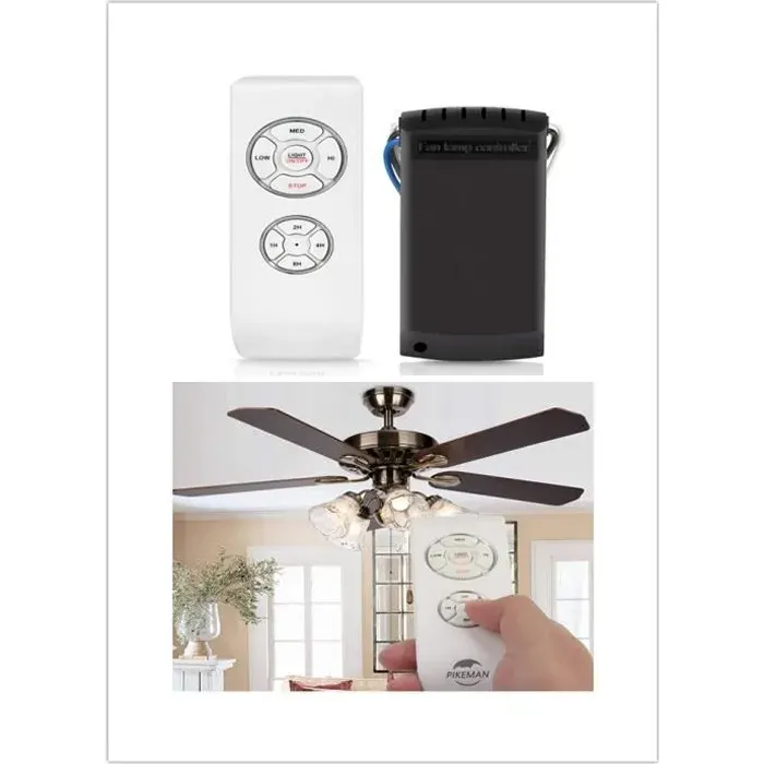 Télécommande pour ventilateur de plafond infra-rouge MKISHINE - Blanc - Facile à installer et à utiliser