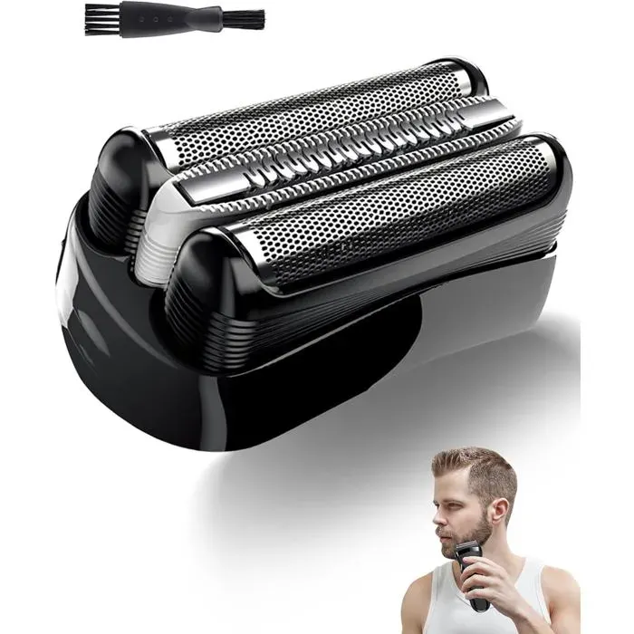 Tête de rasage de rechange - 1001 PILES BATTERIES - 32B - Compatible Braun Series 3 - Étanche lavable - 3 lames flexibles