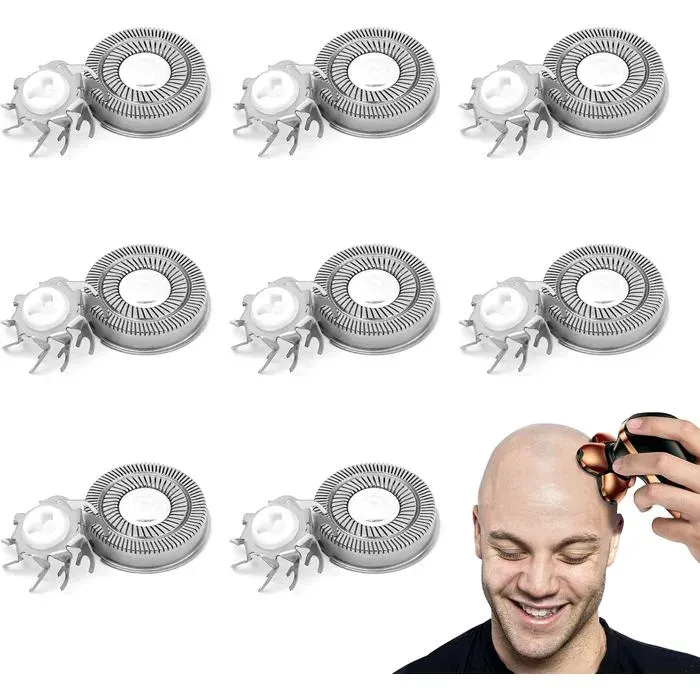 Tête de Rasage Lames de Rechange Pour Skull Shaver Pitbull Rasoir électrique Pour Hommes Chauves (8 Pièces)