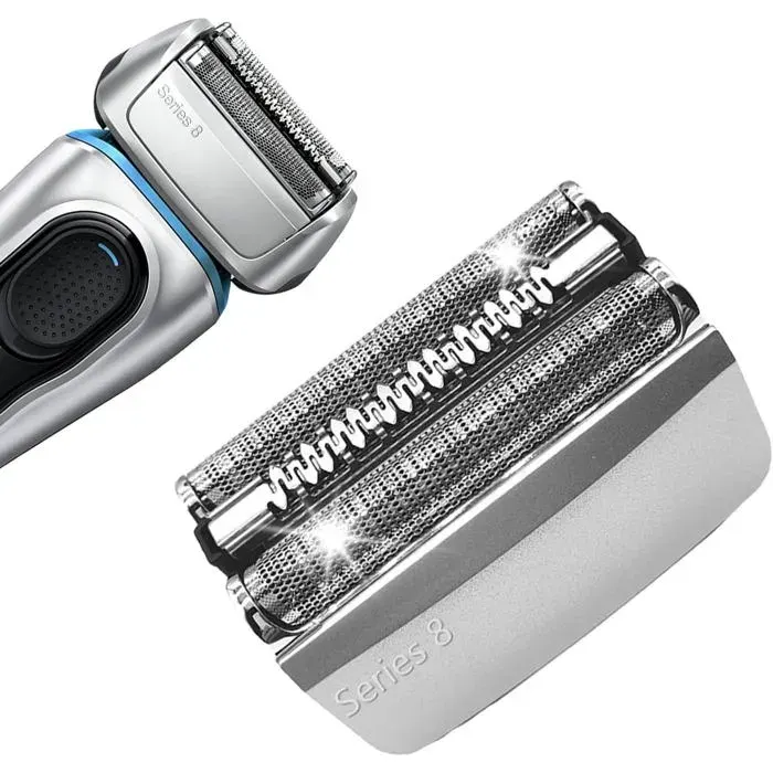 Tête rechange rasoir électrique - 1001 PILES - 83M Series 8 - Compatible Braun Series 8 - Acier inox - Installation facile