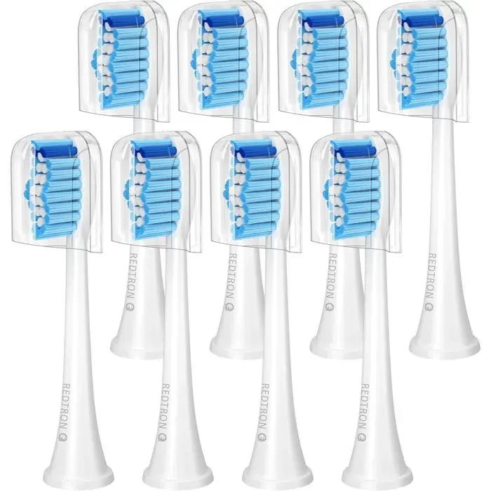 Têtes De Brosse À Dents Électriques Pour Philip Pro Results Lot De 8 De Têtes De Brosse À Dents De Rechange De Pour Flexcar[YB204]