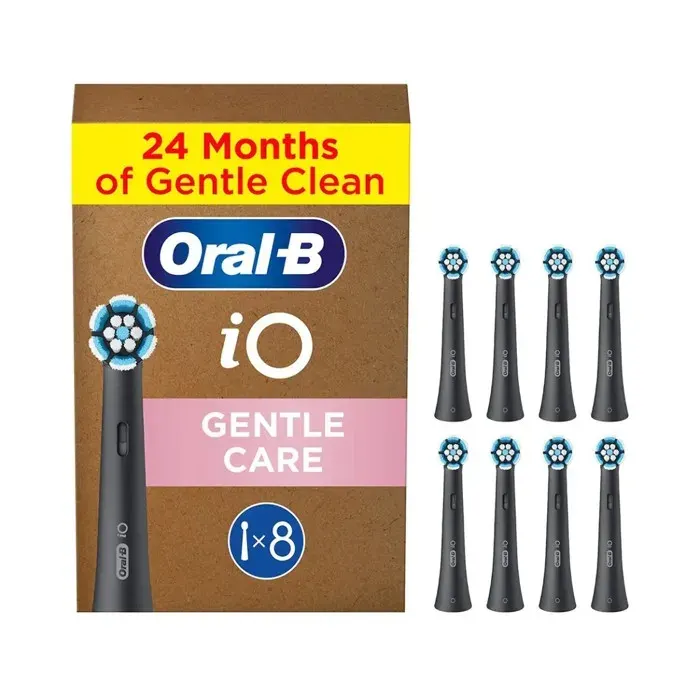 Têtes de brosse à dents - ORAL-B - iO Gentle Care - Noir - 8 unités - Poils ultra-doux