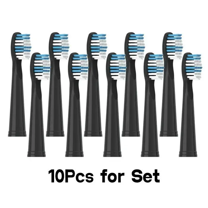 Têtes de de rechange pour s à dents électriques Seago E1-9/SG2303/SG575 emballage sous vide10pcs black