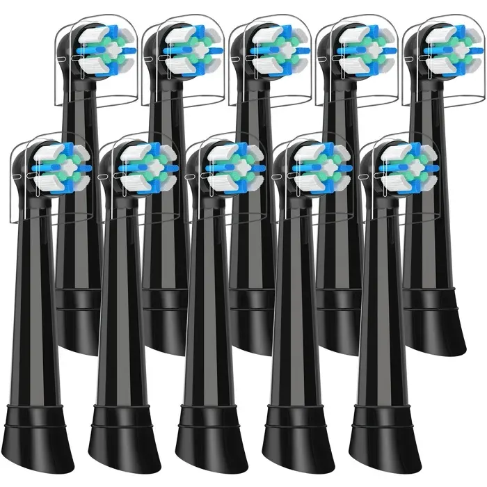 Têtes de rechange brosse à dents électrique - SAGRANDIR - iO compatibles Oral‑B - Poils moyens - Lot de 10 - Capuchons