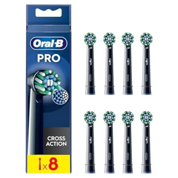 Têtes de rechange brosse à dents - ORAL-B - Pro Cross Action - Lot de 8 - Poils en X anti-plaque - Indicateur dusure