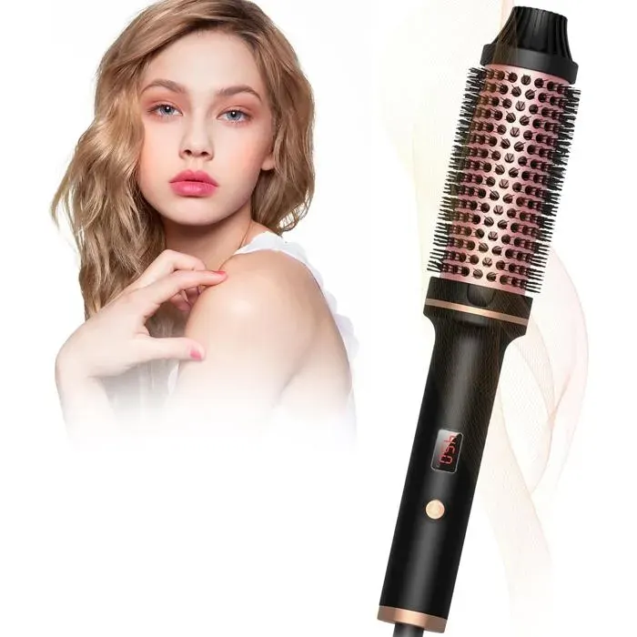 Thermal Brush 38mmCéramique Tourmaline Ionique Réglable Fer à FriserBrosse Soufflante One-Step Brosse RondeBrosse à Friser