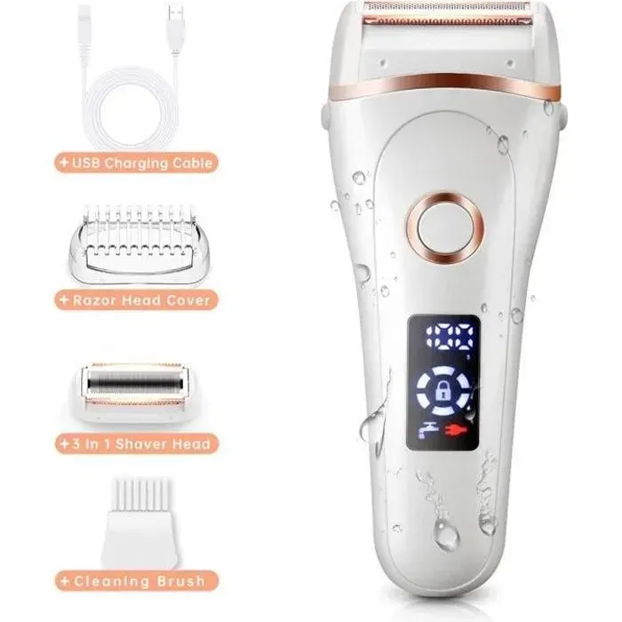 THOTCOC - 3 en 1 pilateur lectrique Femme - Rasoir Indolore tanche Rechargeable USB - Or Rose or rose or rose EPILATEUR ELECTRIQUE