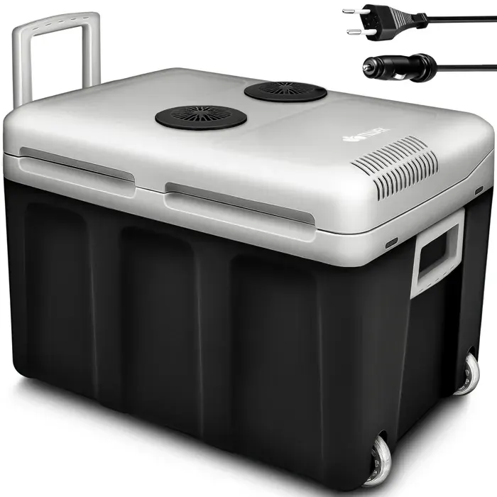 tillvex® Glacière électrique 40l Anthracite avec roulettes Mini réfrigérateur 230V et 12V Voiture Camping et Refroidissement
