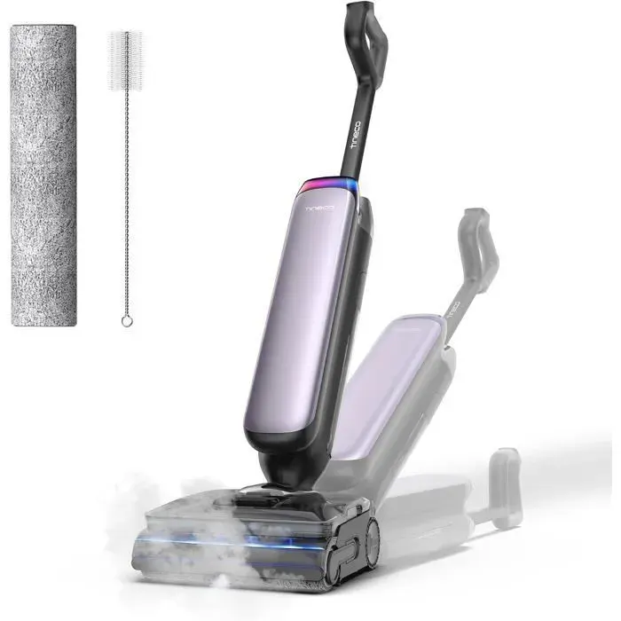 Tineco Floor One S9 Artist Boost Steam Aspirateur Laveur ReverseScrub Vapeur à 230°C 25 kPa FlashDry 5 min jusqu’à 60 min