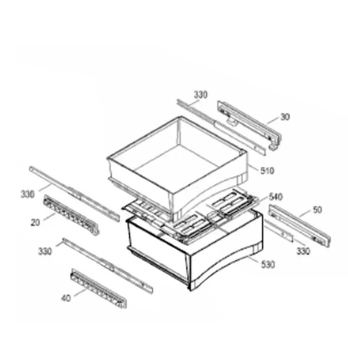 Tiroir compartiment 0 dégrée c (repère 530) Frigo Réfrigérateur Congélateur 9290382 LIEBHERR