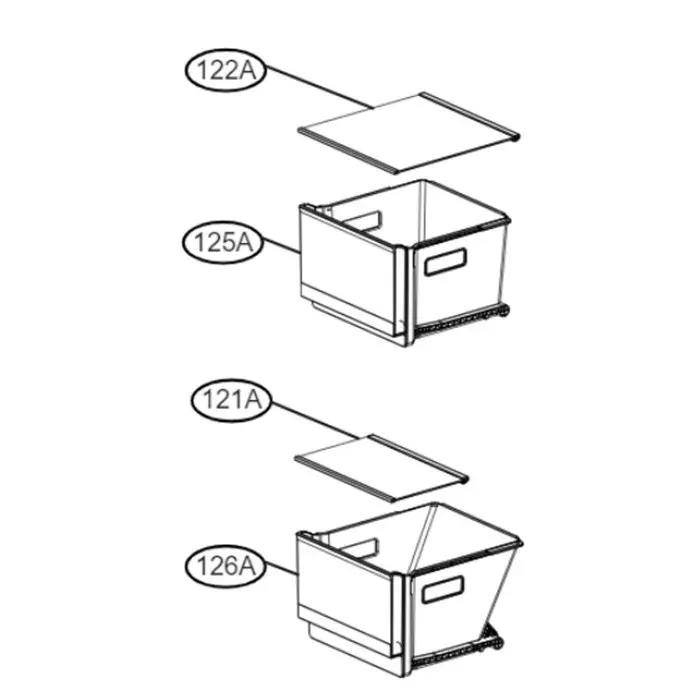 Tiroir (partie congélateur) dorigine repère 126A Frigo Réfrigérateur Congélateur AJP76401504 LG