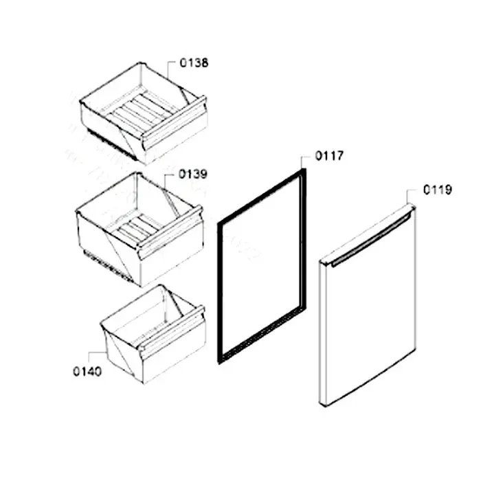 Tiroir (repère 138) dorigine 403X383X161 mm Frigo Réfrigérateur Congélateur 00778619 BOSCH