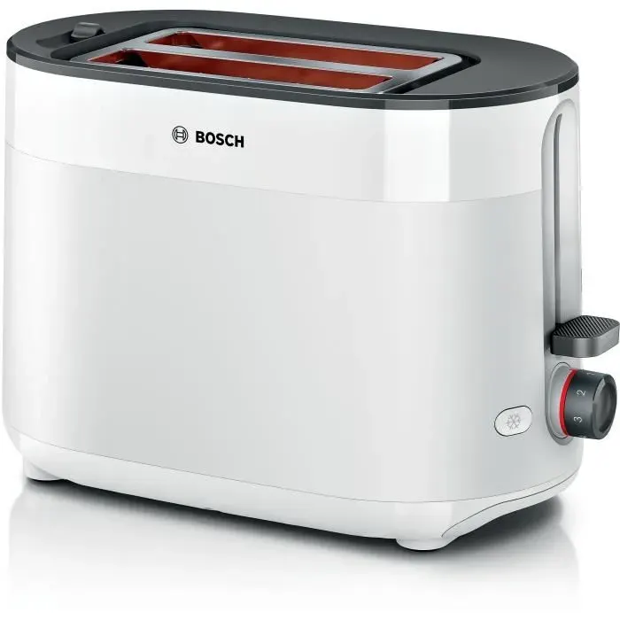 Toaster - BOSCH - TAT2M121 MyMoment - Blanc - 2 tranches - centrage automatique du pain - fonctions décongélation et réchauffage