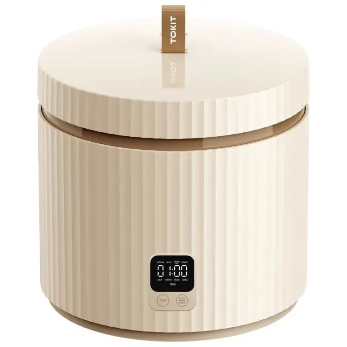TOKIT Cuiseur à Riz 15L Mini Multifonctions avec Boutons à Écran Tactile pour 1-3 Personnes Antiadhésive à Revêtement Céramique
