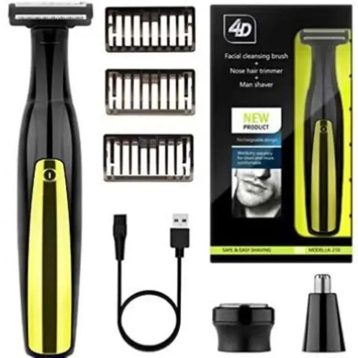 Tondeuse à barbe pour hommes rasoir électrique pour hommes appareil multifonction 4 en 1