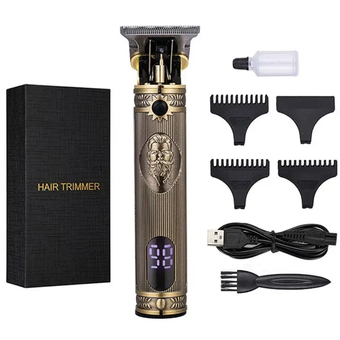 Tondeuse à barbe professionnelle rasoir contour écran LCD charge rapide