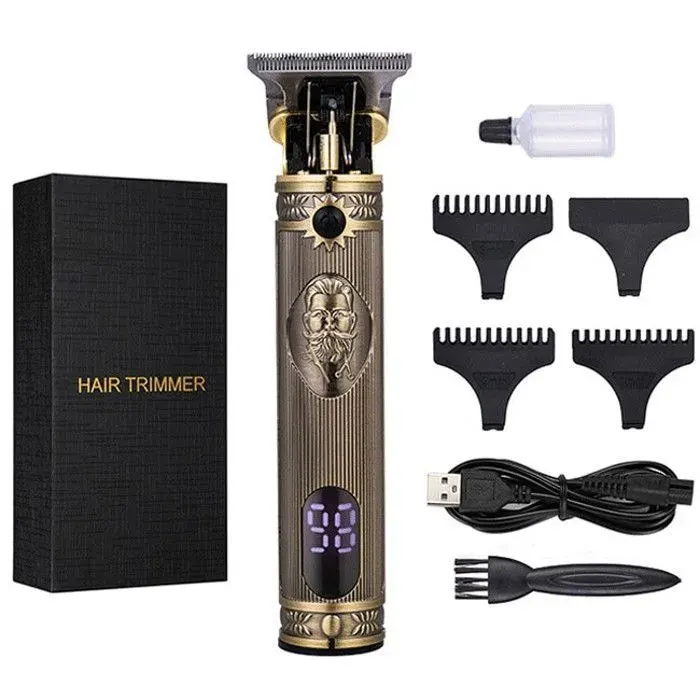 Tondeuse à barbe professionnelle rasoir contour écran LCD charge rapide pzcc