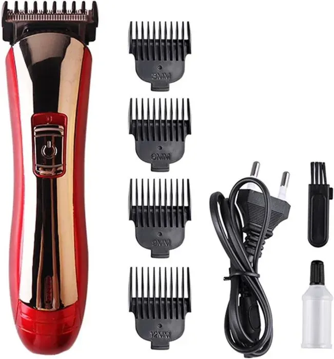 Tondeuse à cheveux compacte 3 en 1étanchepeut être utilisée pour couper la barbeles poils du nez et les cheveux de la têterouge
