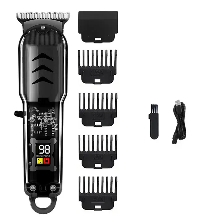 Tondeuse à cheveux écran LED design ergonomique facile à utiliser noire