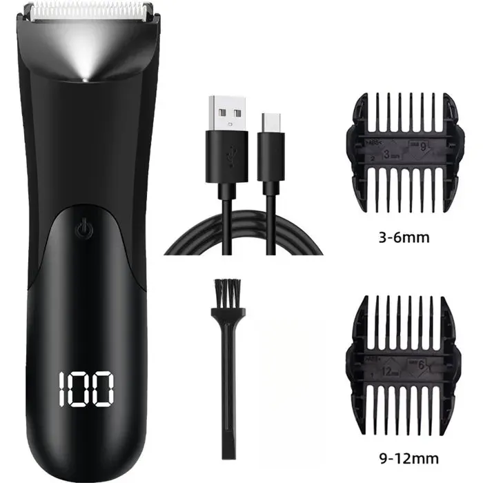 Tondeuse à cheveux électrique adaptée aux femmes avec écran numérique en céramique rasoir rechargeable tondeuse à cheveux