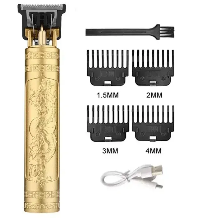 Tondeuse à cheveux électrique aste vintage T9 pour hommesmachine de découperasoirtondeusebarbierprofessionnel- Gold DragonA