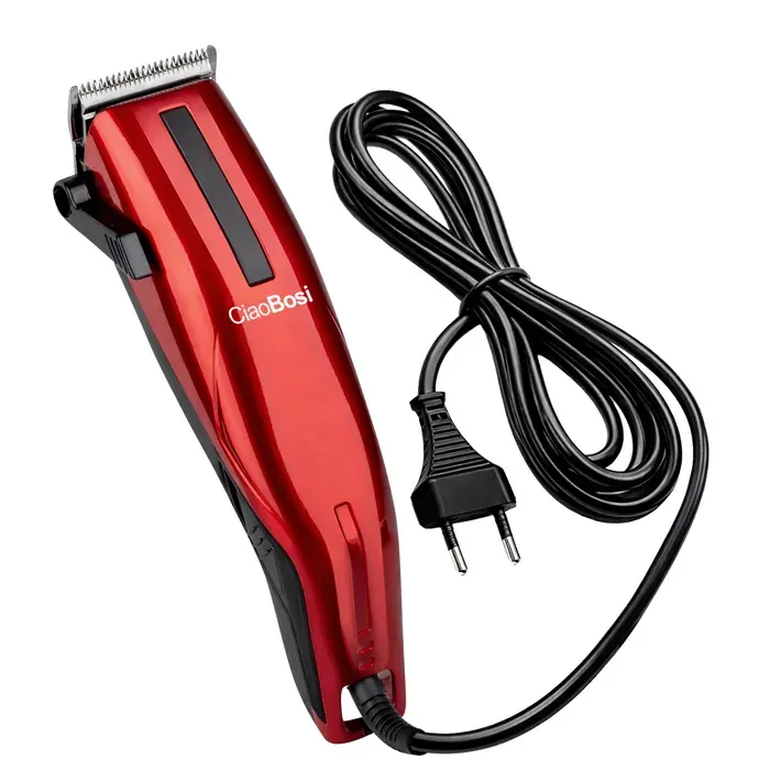 Tondeuse à Cheveux Électrique Filaire 12W Coupe et Taille Précis Rouge