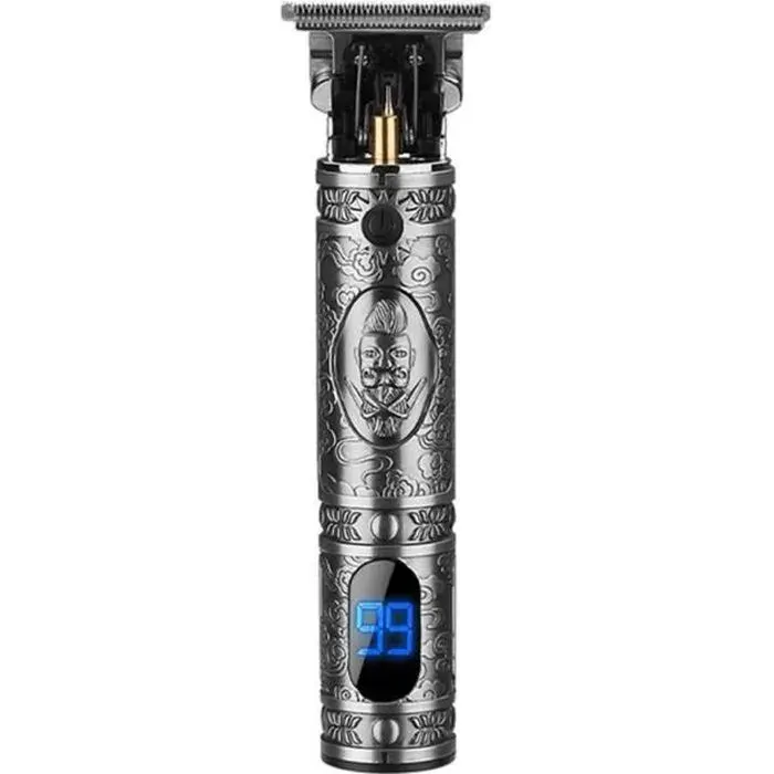 Tondeuse à cheveux électrique JM-700AL - Gris - Affichage LCD - Rechargeable USB - Autonomie 300 min