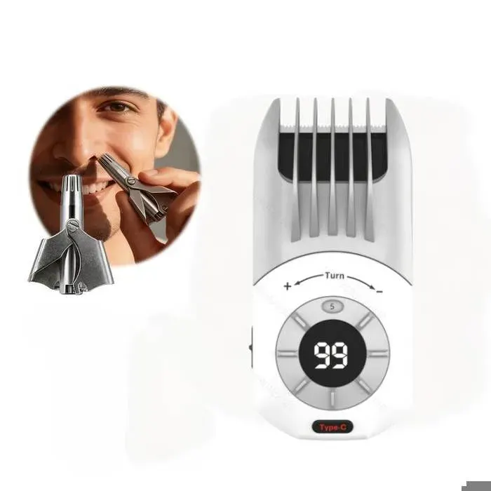 Tondeuse à cheveux électrique mini portable 4 réglages de longueur pour adulte et enfant coupe et rasage