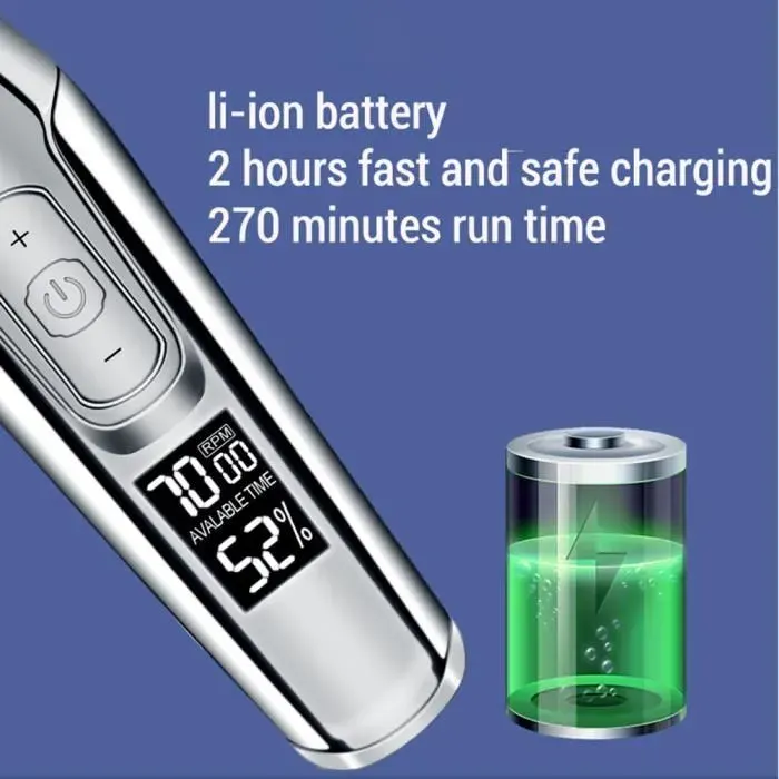 Tondeuse à cheveux - HELLOVE - Rechargeable - 3 peignes de guidage - Autonomie 270 min - Charge USB