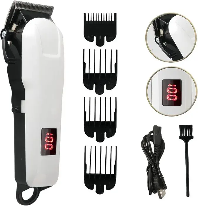 Tondeuse à Cheveux Homme Professionnel - Tondeuse De Barbier Sans Fil étanche Pour La Coupe de Cheveux Et le Toilettage [A1]