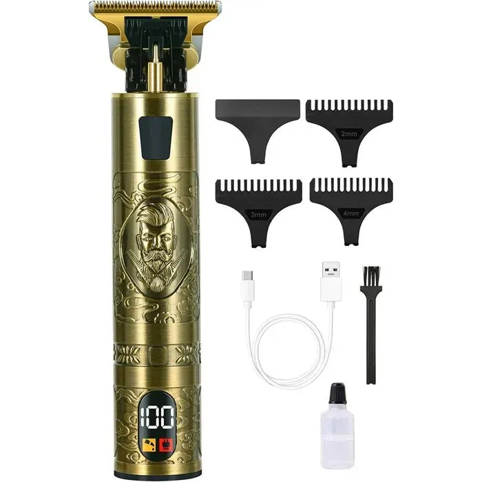 Tondeuse À Cheveux Homme ProfessionnelT-Blade 0Mm Tondeuse BarbeKit De Barbe Électrique Pour HommeTondeuse À Cheveux Avec Usb R